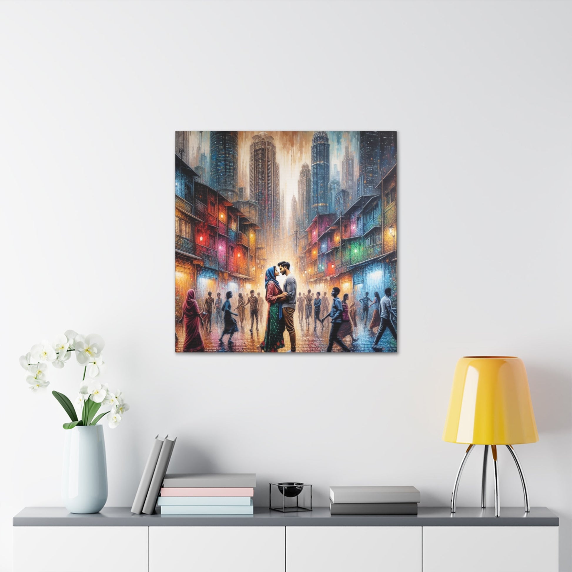 "Urban Romance in Rainy City" - Canvas - Authentic4Us