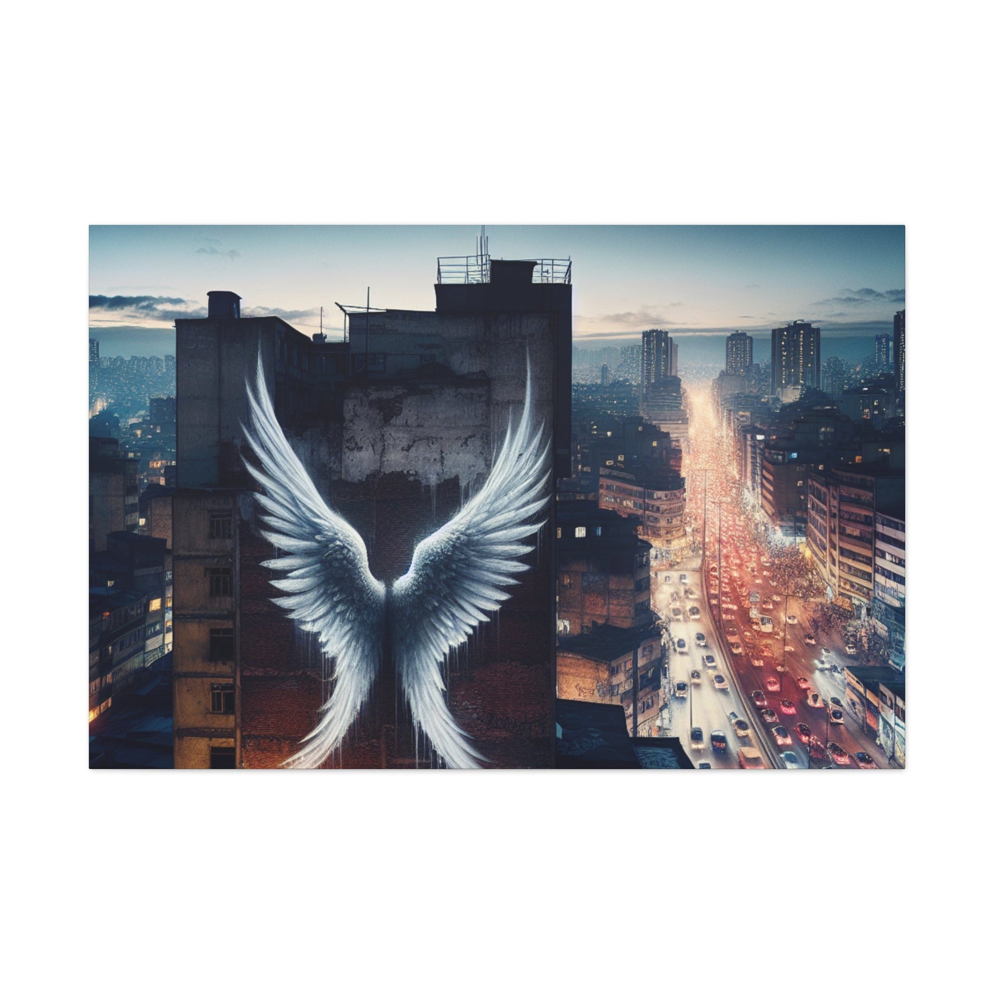 "Urban Twilight Wingscape" - Canvas - Authentic4Us