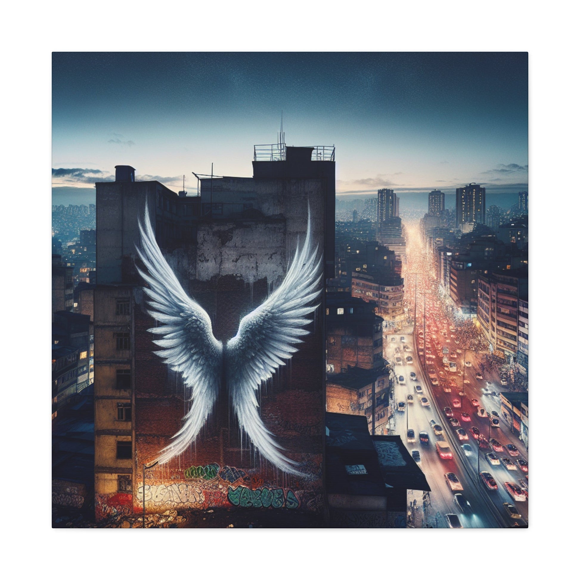 "Urban Twilight Wingscape" - Canvas - Authentic4Us