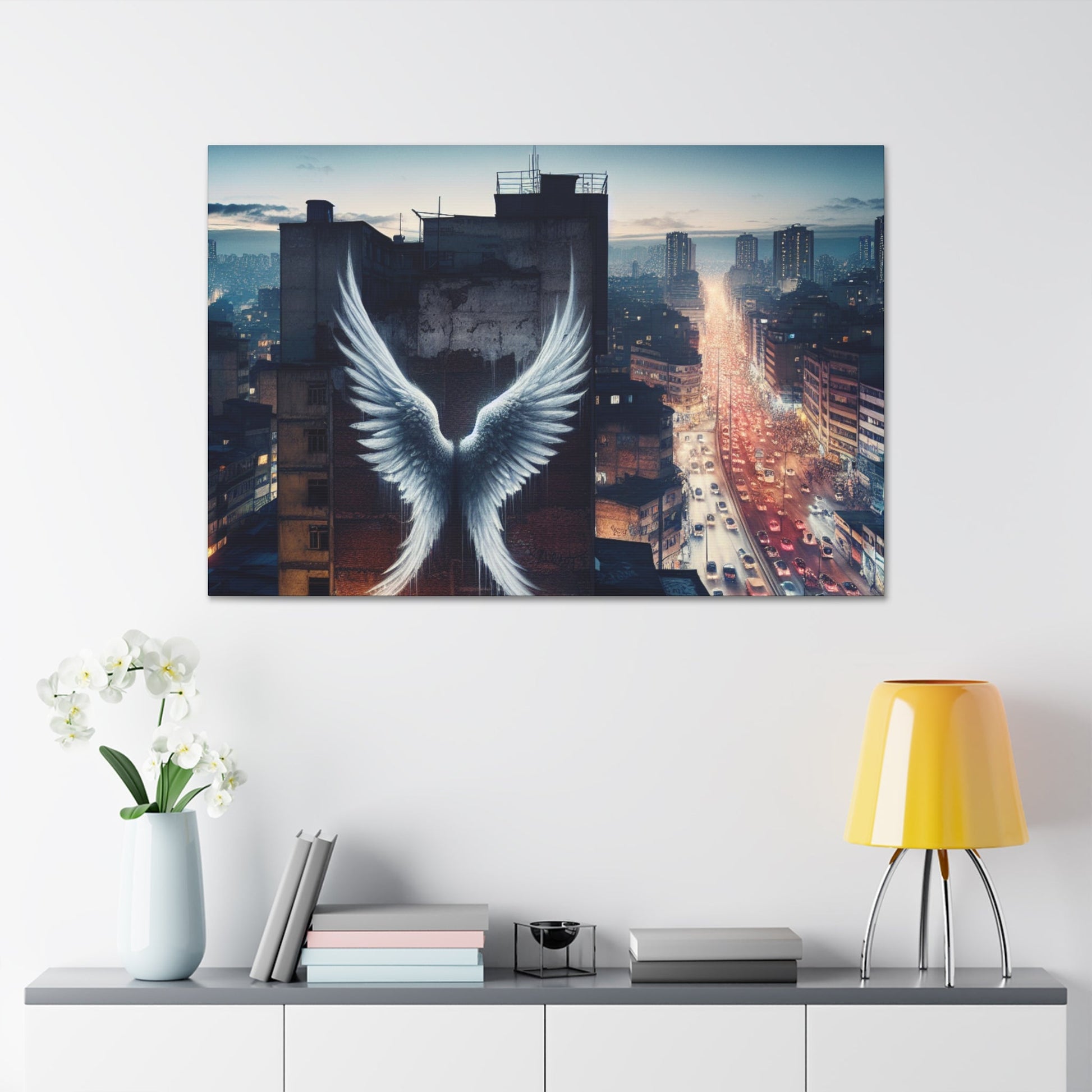 "Urban Twilight Wingscape" - Canvas - Authentic4Us