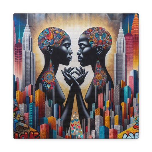 "Urban Unity: Vibrant Mural Portraits" - Canvas - Authentic4Us