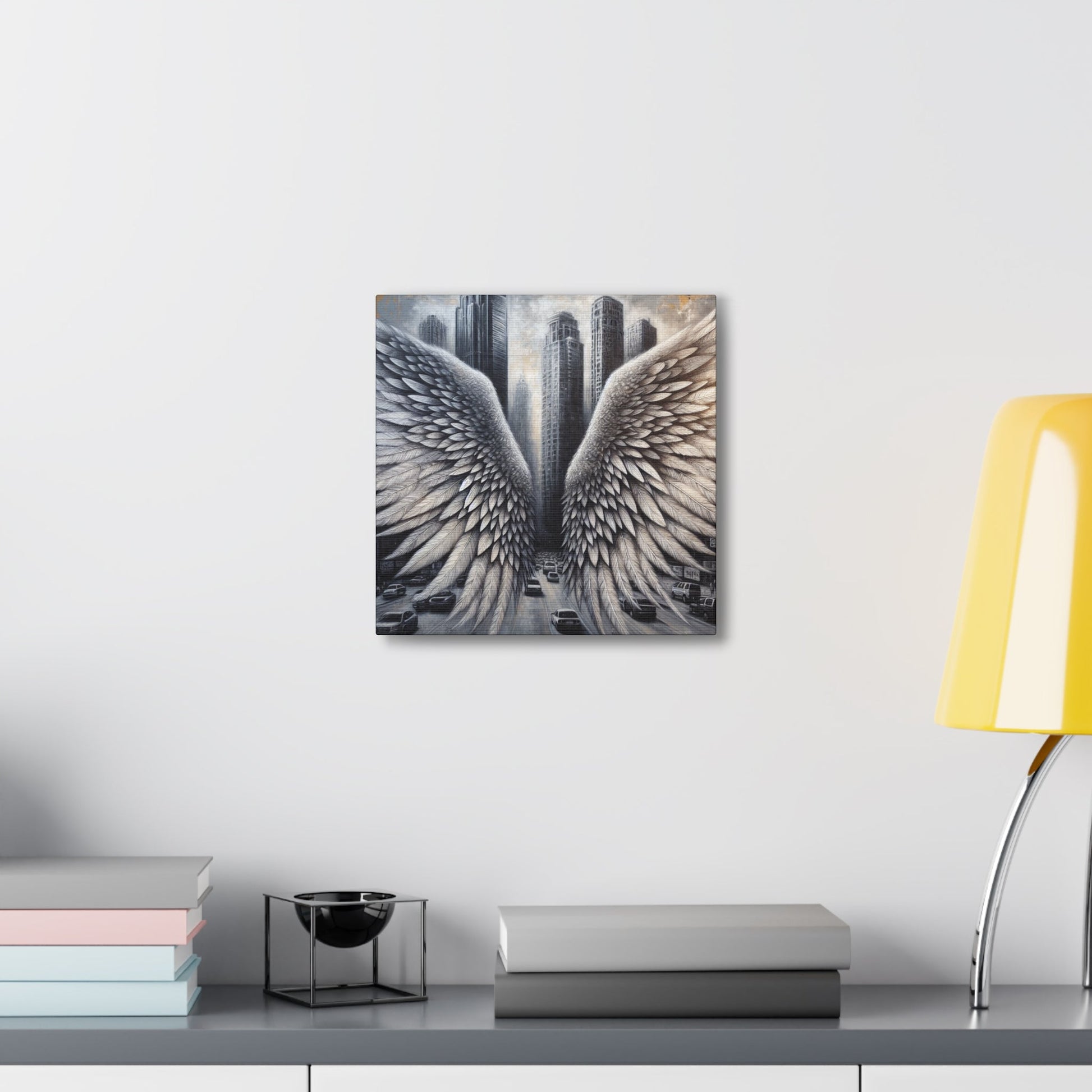 "Urban Wings: A Surreal Cityscape" - Canvas - Authentic4Us