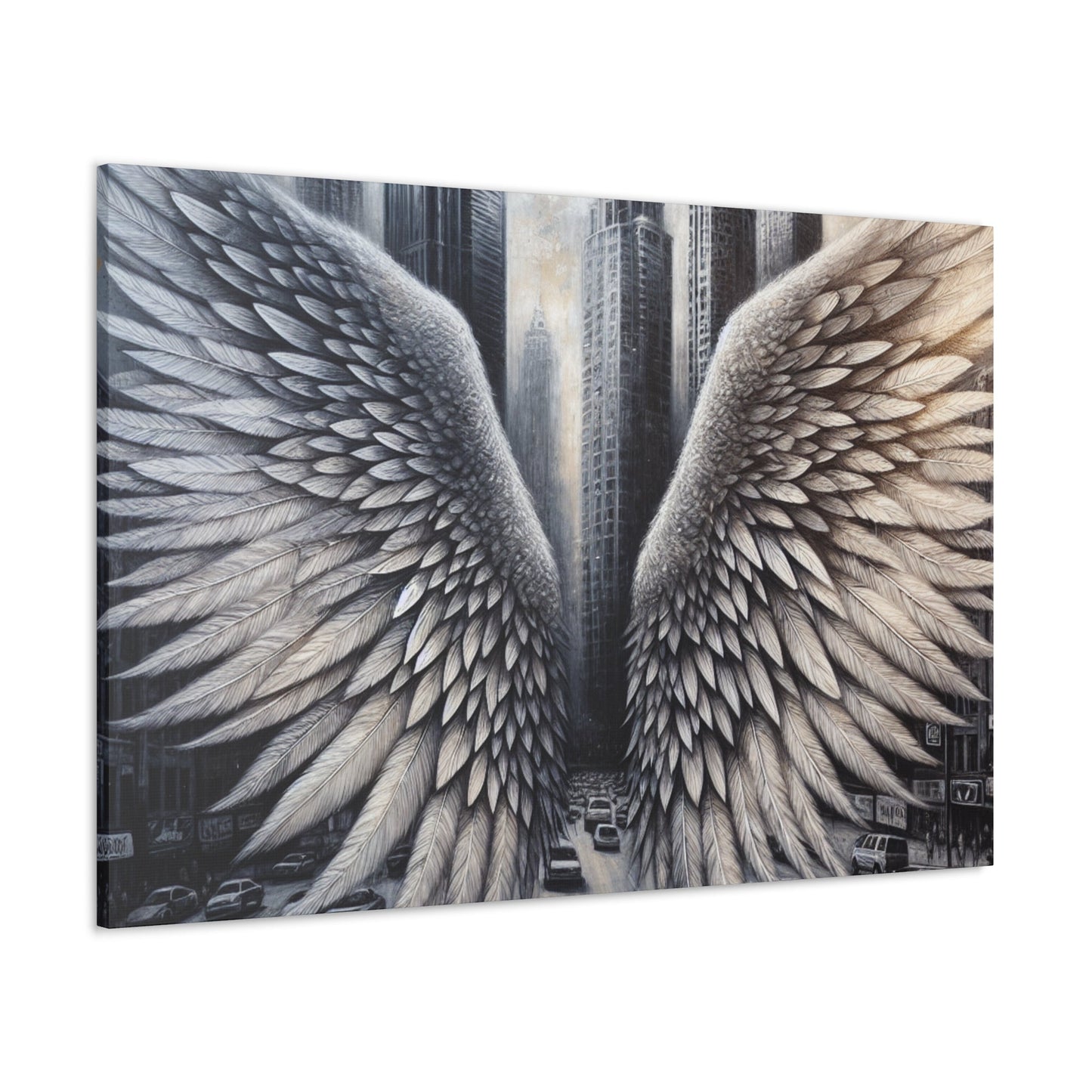 "Urban Wings: A Surreal Cityscape" - Canvas - Authentic4Us