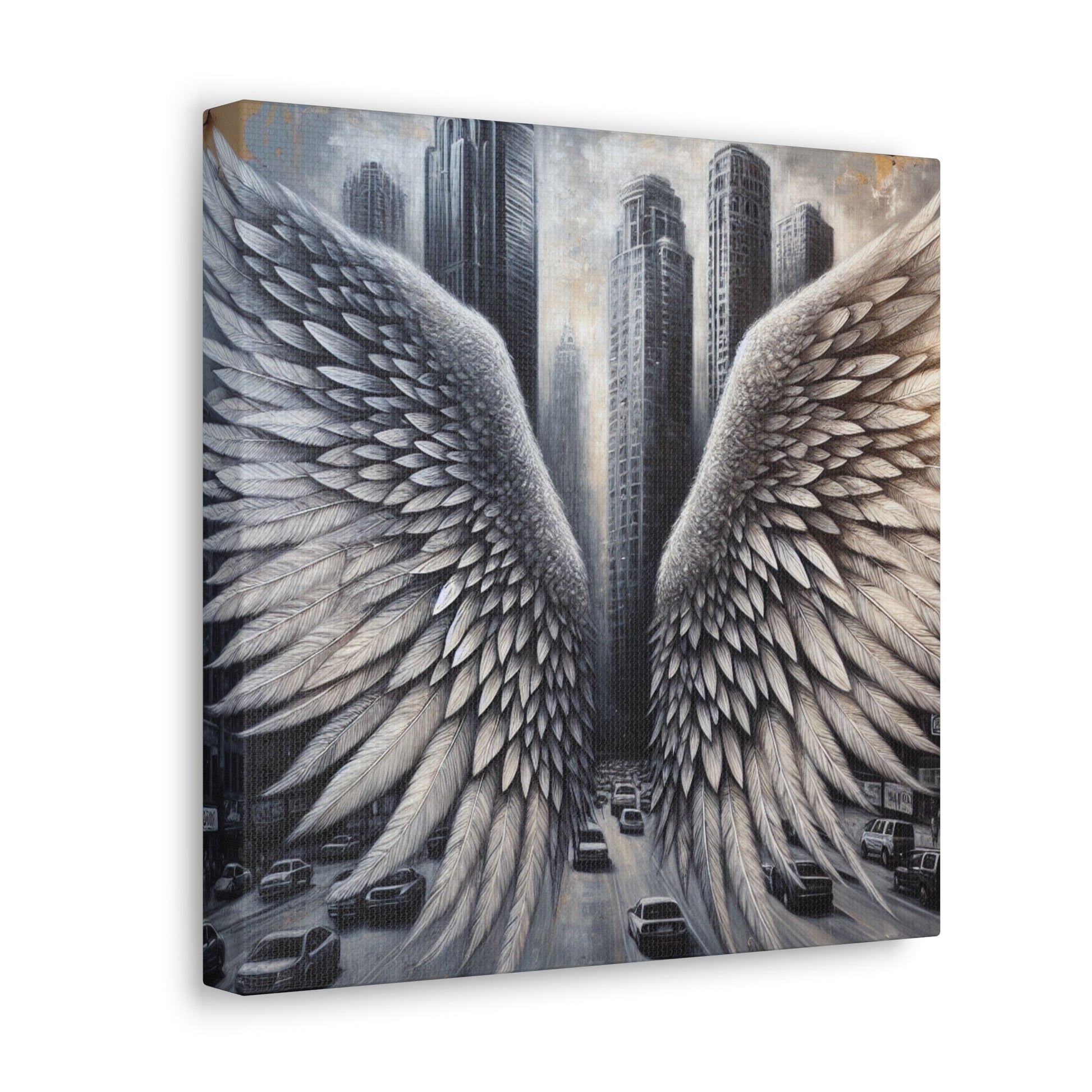 "Urban Wings: A Surreal Cityscape" - Canvas - Authentic4Us