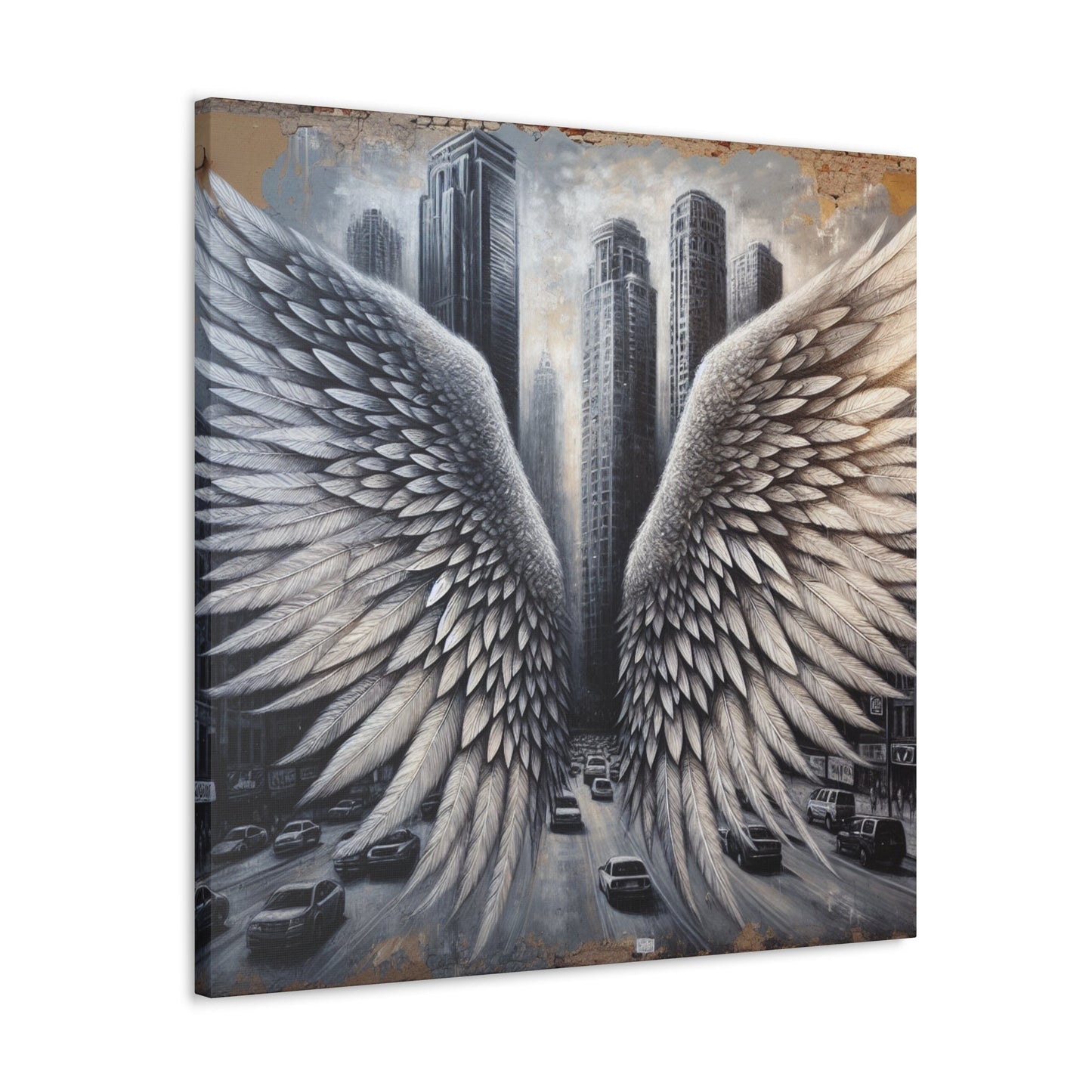 "Urban Wings: A Surreal Cityscape" - Canvas - Authentic4Us