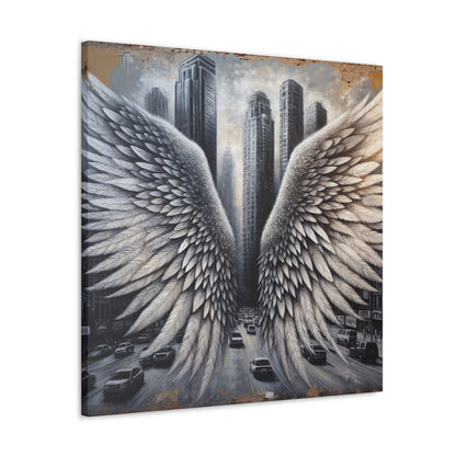 "Urban Wings: A Surreal Cityscape" - Canvas - Authentic4Us