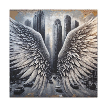 "Urban Wings: A Surreal Cityscape" - Canvas - Authentic4Us