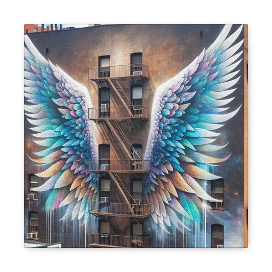 "Urban Wings: A Transformative Mural" - Canvas - Authentic4Us