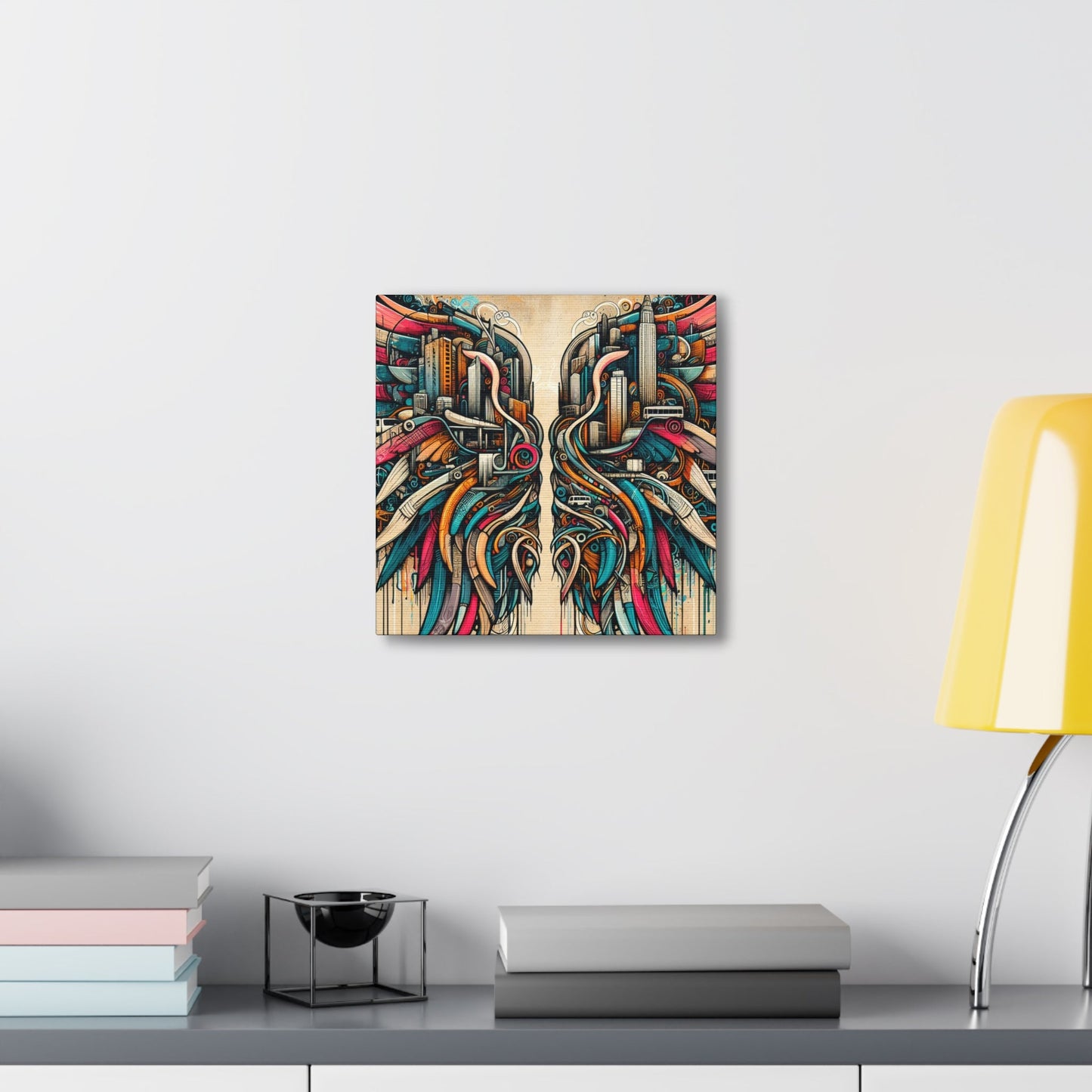 "Urban Wings of Vibrant Chaos" - Canvas - Authentic4Us