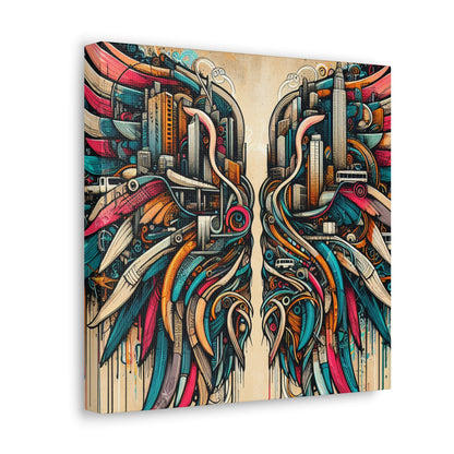 "Urban Wings of Vibrant Chaos" - Canvas - Authentic4Us