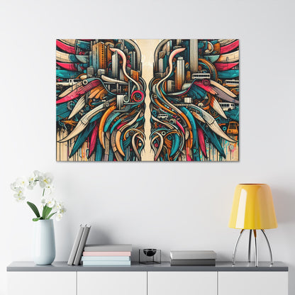 "Urban Wings of Vibrant Chaos" - Canvas - Authentic4Us