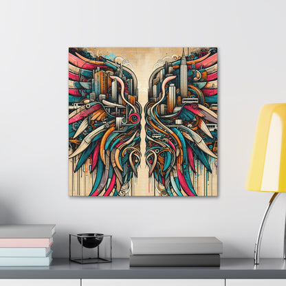 "Urban Wings of Vibrant Chaos" - Canvas - Authentic4Us