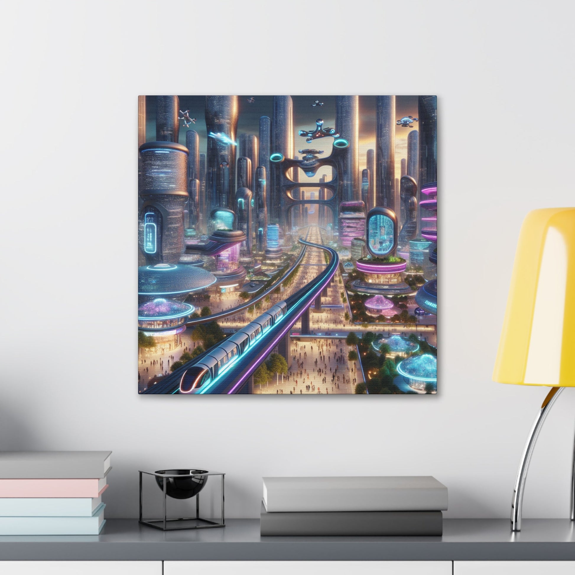 "Utopian City: Futuristic Harmony" - Canvas - Authentic4Us