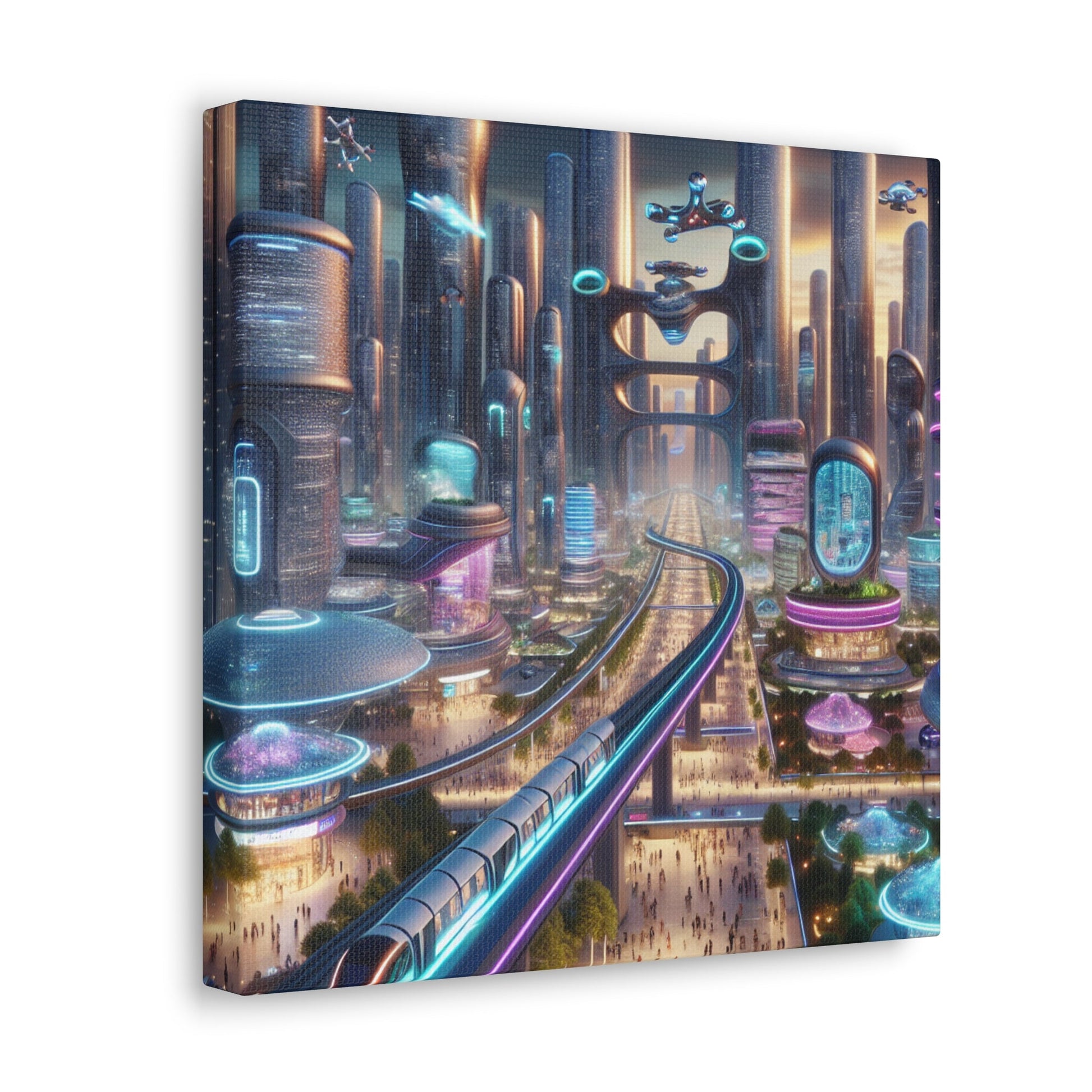 "Utopian City: Futuristic Harmony" - Canvas - Authentic4Us