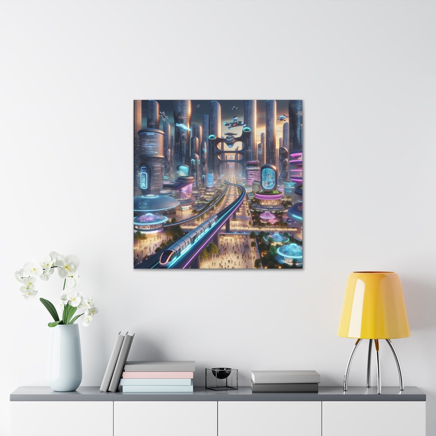 "Utopian City: Futuristic Harmony" - Canvas - Authentic4Us