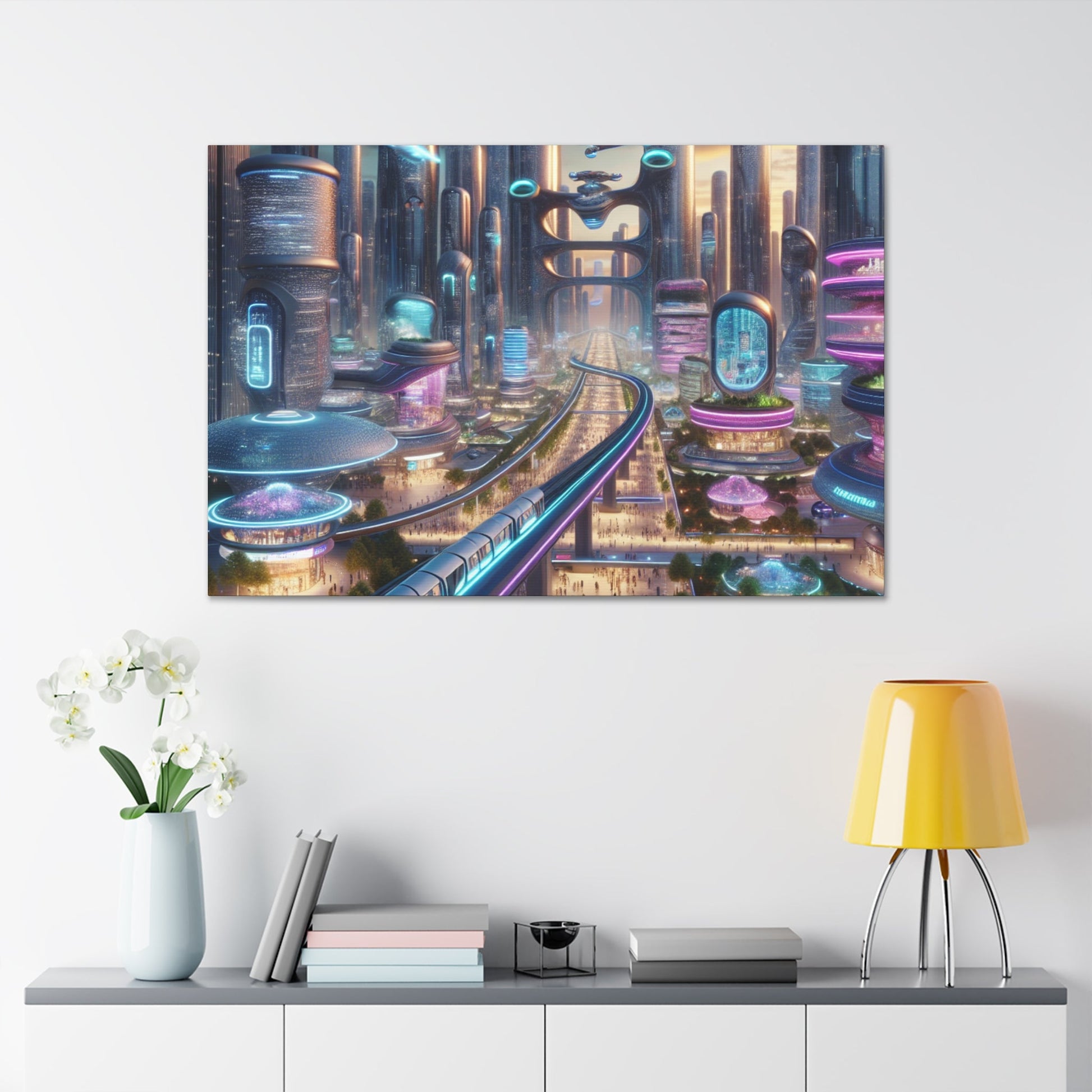 "Utopian City: Futuristic Harmony" - Canvas - Authentic4Us