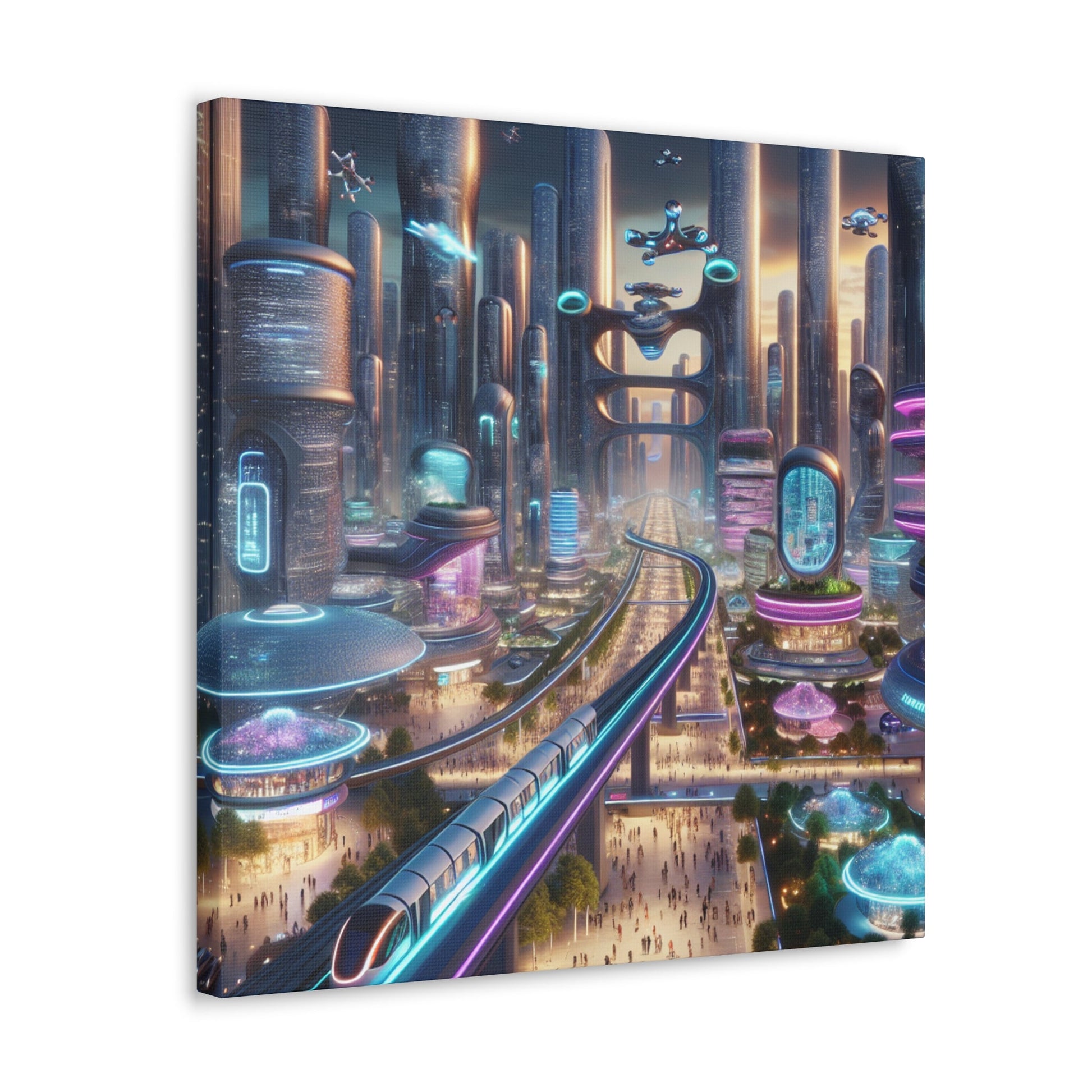 "Utopian City: Futuristic Harmony" - Canvas - Authentic4Us