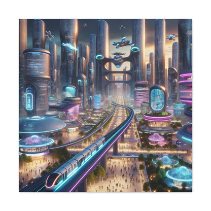 "Utopian City: Futuristic Harmony" - Canvas - Authentic4Us