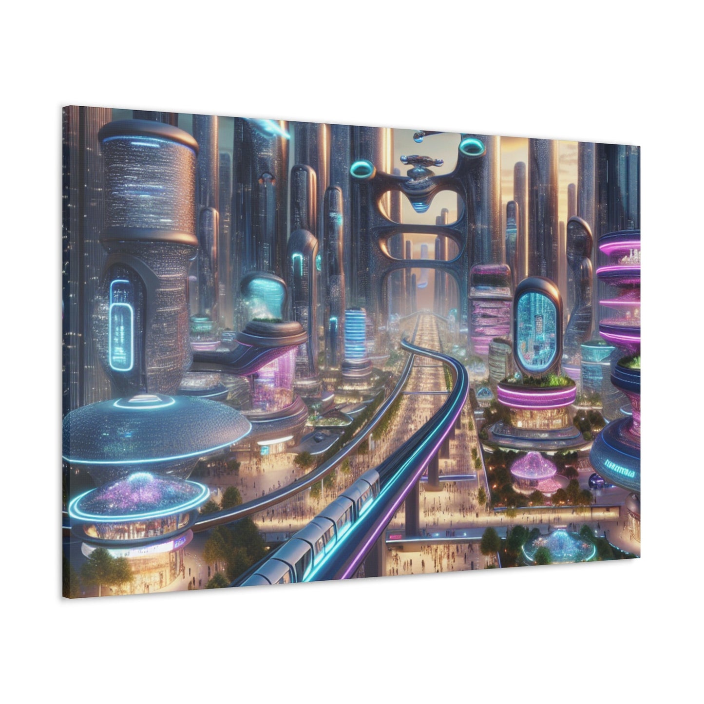 "Utopian City: Futuristic Harmony" - Canvas - Authentic4Us