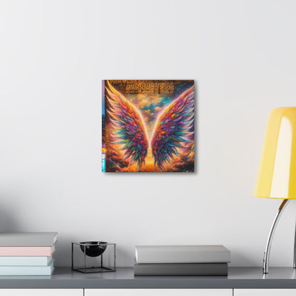 "Vibrant Celestial Wings Mural" - Canvas - Authentic4Us