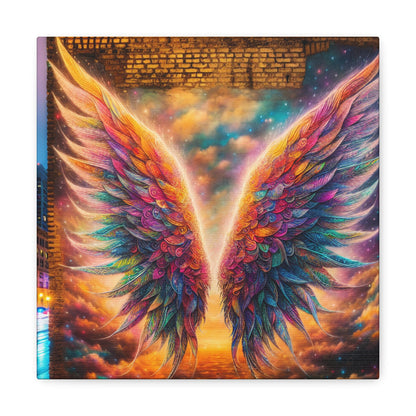 "Vibrant Celestial Wings Mural" - Canvas - Authentic4Us