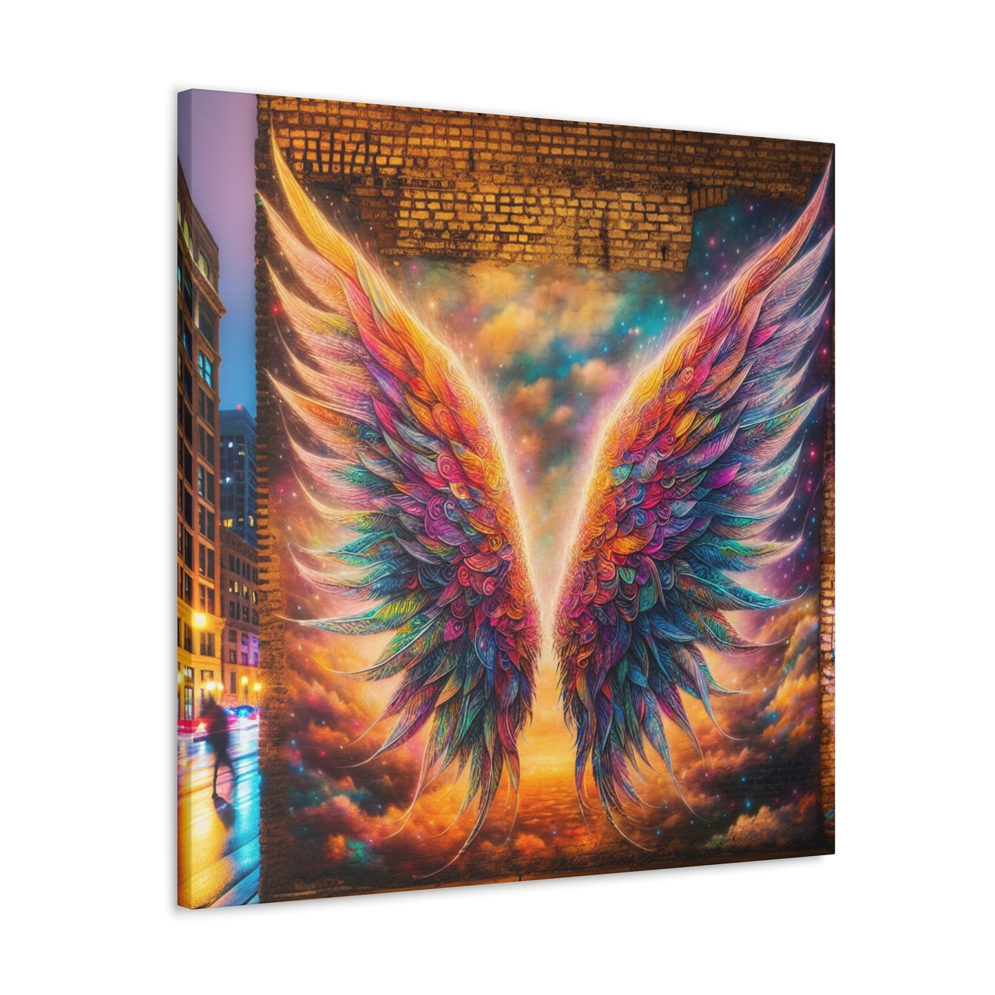 "Vibrant Celestial Wings Mural" - Canvas - Authentic4Us