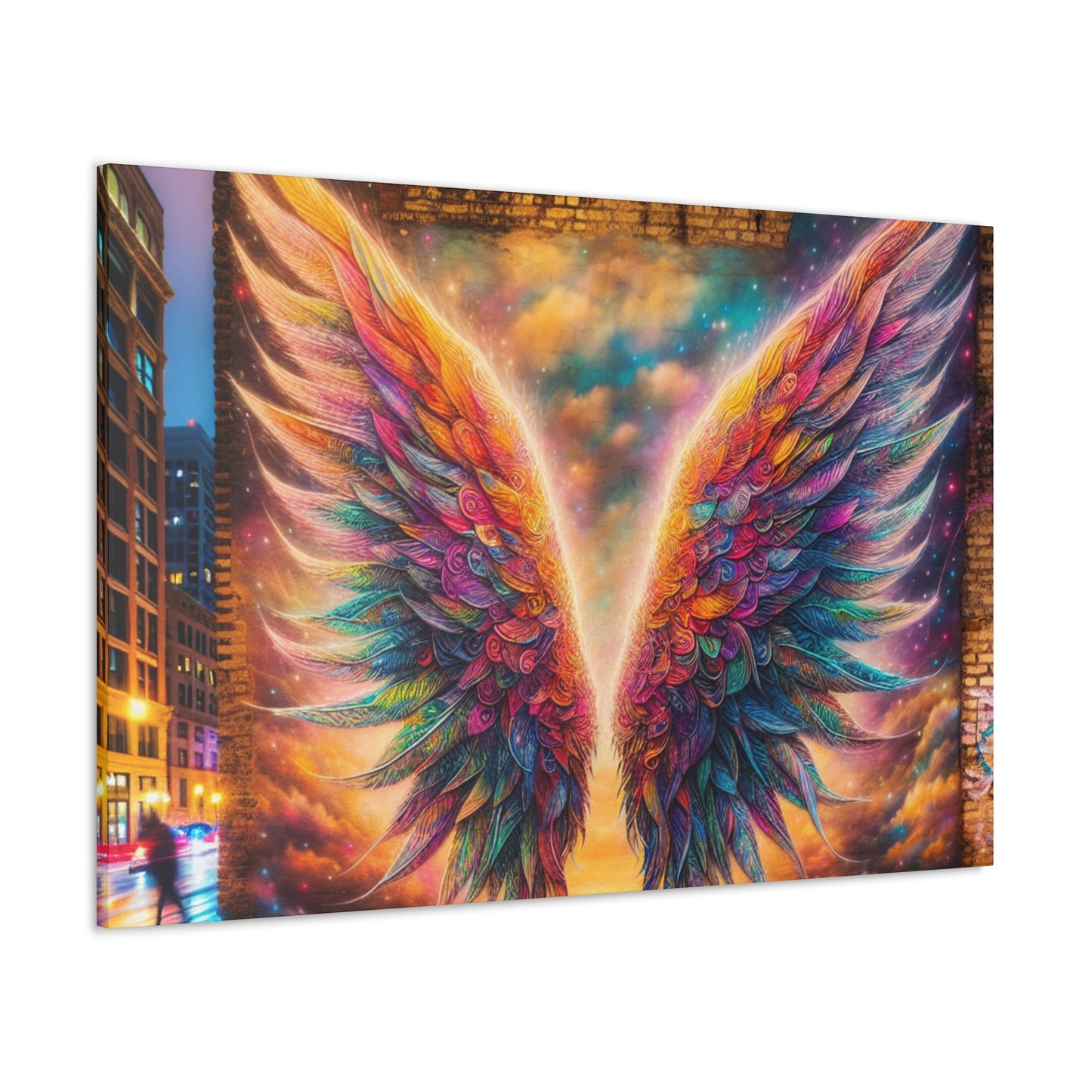 "Vibrant Celestial Wings Mural" - Canvas - Authentic4Us