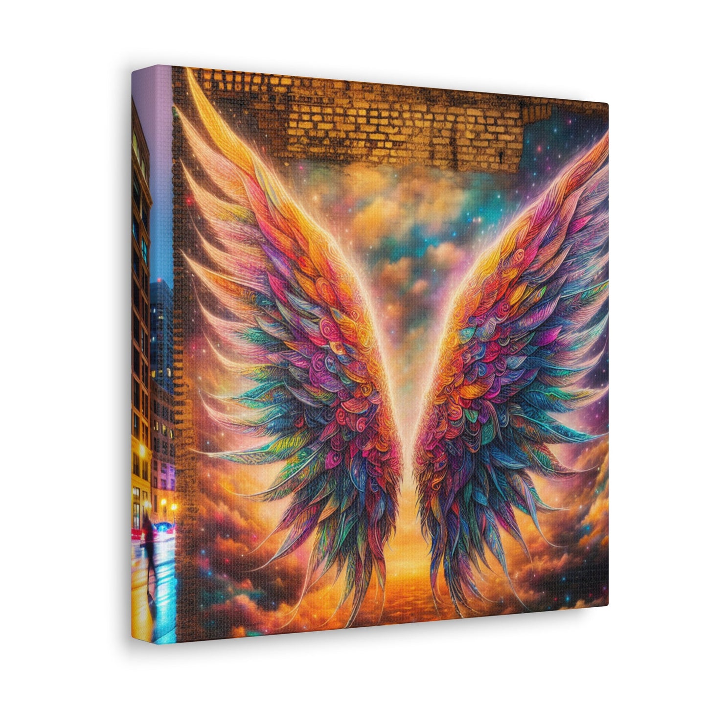 "Vibrant Celestial Wings Mural" - Canvas - Authentic4Us