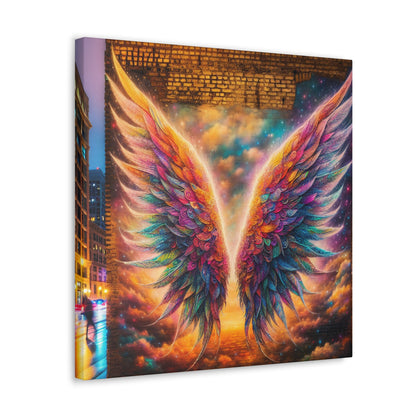 "Vibrant Celestial Wings Mural" - Canvas - Authentic4Us