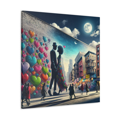 "Whimsical Urban Mural Romance" - Canvas - Authentic4Us