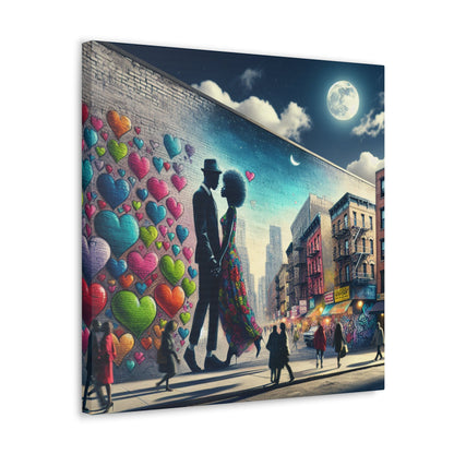 "Whimsical Urban Mural Romance" - Canvas - Authentic4Us