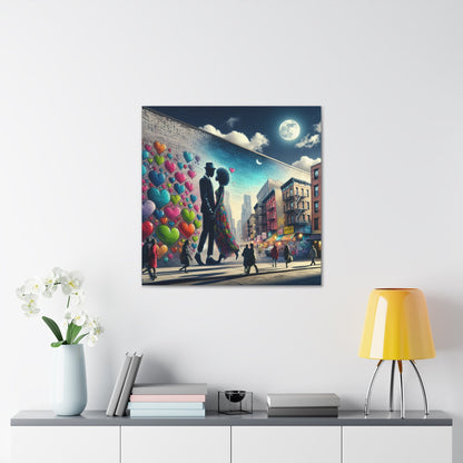 "Whimsical Urban Mural Romance" - Canvas - Authentic4Us