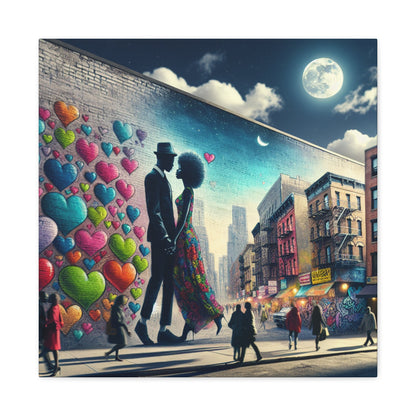 "Whimsical Urban Mural Romance" - Canvas - Authentic4Us