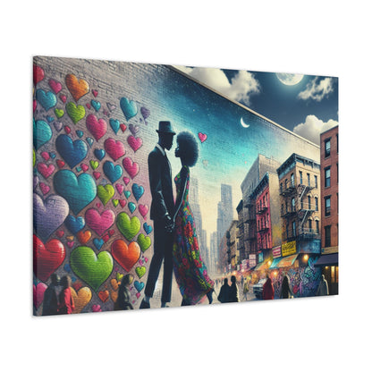 "Whimsical Urban Mural Romance" - Canvas - Authentic4Us