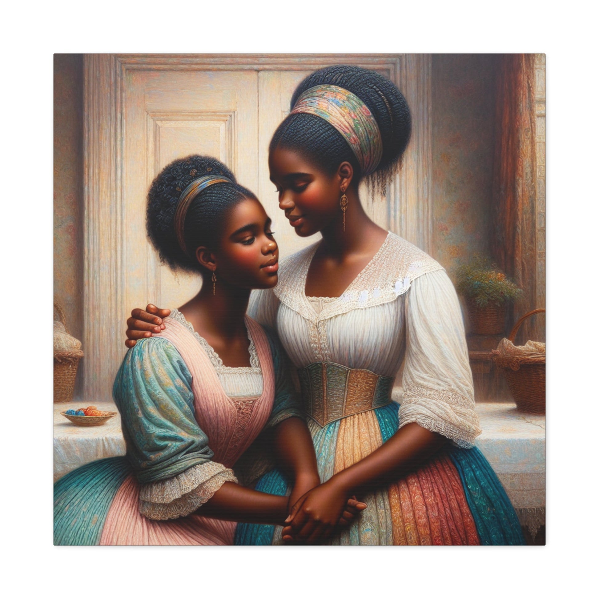 "Whispered Sisters: A Serene Bond" - Canvas - Authentic4Us