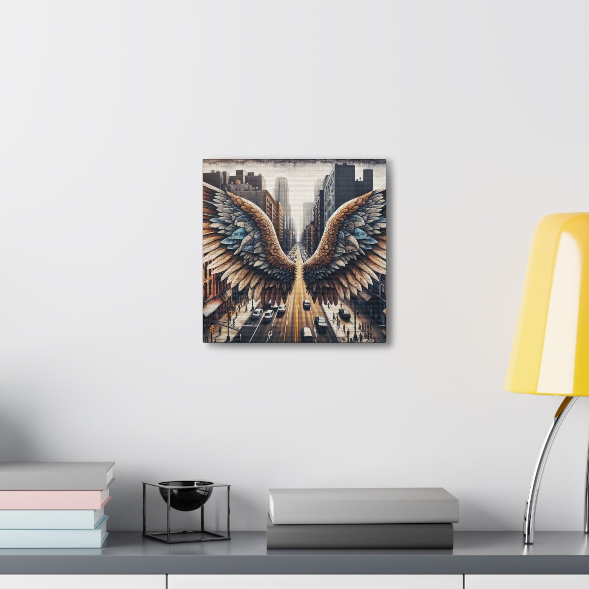 "Wings of Freedom in Cityscape" - Canvas - Authentic4Us